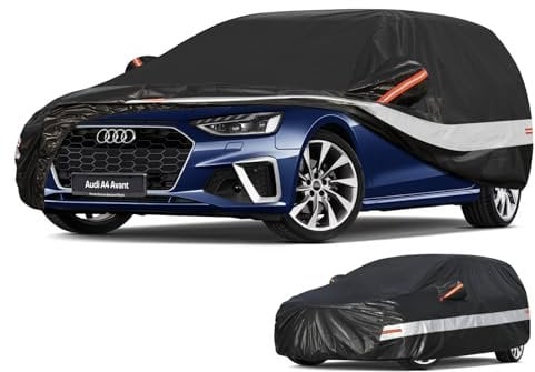 Holthly Autoabdeckung Kombi Passend für Audi A4 Avant/Allroad B7 B8 B9 (1994-2025) 10 Schichten Vollgarage Auto Abdeckplane 100% Wasserdicht Autoplane Outdoor Autogarage.
