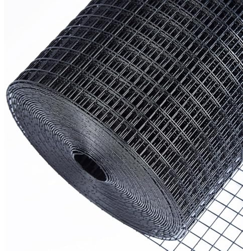 HORCH Black Hardware Cloth 1/2 inch Mesh 60 inch x 50 feet 19-Gauge, Chicken Wire Fencing, Coating Wire Mesh Roll, Chicken Wire Fence Roll, Chicken Wire Mesh, Welded Wire Fencing, Garden Fence