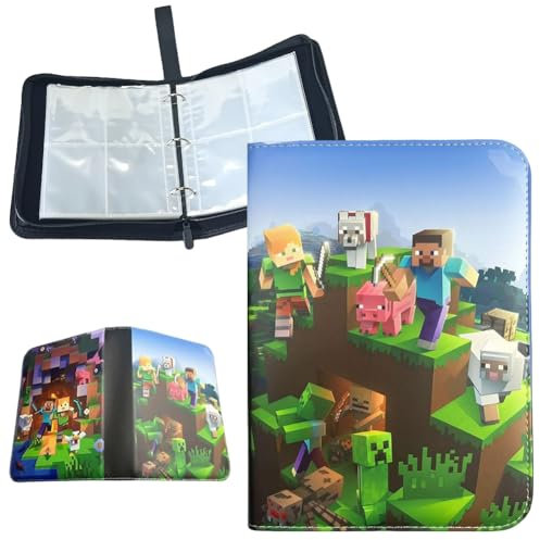 Sammelalbum Karten, Minnecraft Sammelheft, Album Cover, Karten Hüllen, Photocard Binder, Minnecraft 4 Taschen 50 Seiten 400 Karten Sammelalbum, Sammelkarten Ordner