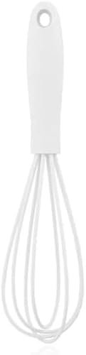 1Pc White Mini Silicone Whisks,6.7inch Non Scratch Non-Stick Whisks,Milk and Egg Beater Blender,Hand Egg Mixer,Kitchen Whisks for Cooking, Baking, Mixing,Stirring,Kitchen and Dining,Cooking Utensils