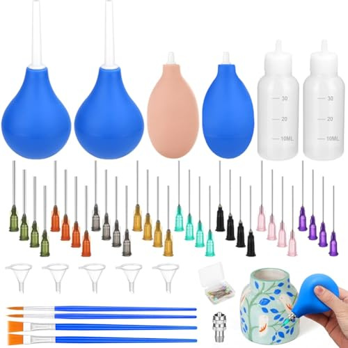 Fegtrtyoa Pottery Tools for Ceramic with Squeeze Graduated Bottle, Supply Tip Applicator, for Glaze Tool Set