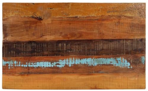 WRJENFSC Plateau de table en bois recyclé 100 x 60 cm - Plaque en bois massif de 25 à 27 mm d'épaisseur - Aspect rustique robuste et moderne - Pour cuisine, salle à manger, bureau à domicile, balcon