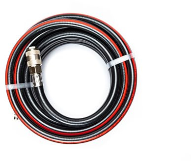 Tubo flessibile per aria compressa in PVC retinato Ø 10 x 15 mm lunghezza 20 mt con raccordi ad attacco rapido