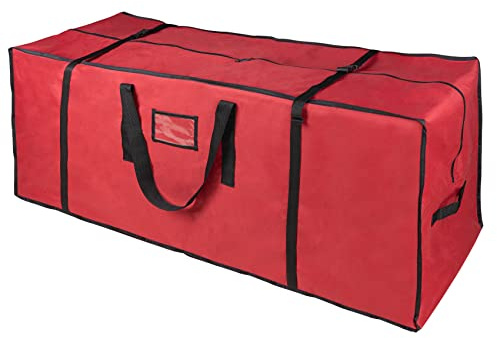 Weihnachtsbaum Aufbewahrung 125x40x50 cm von Homewit - Robuster Weihnachtsbaumsack aus Oxford, Wasserdichte Tannenbaum Tasche mit Befestigungsriemen und Organizer-Fächern zur platzsparenden Lagerung