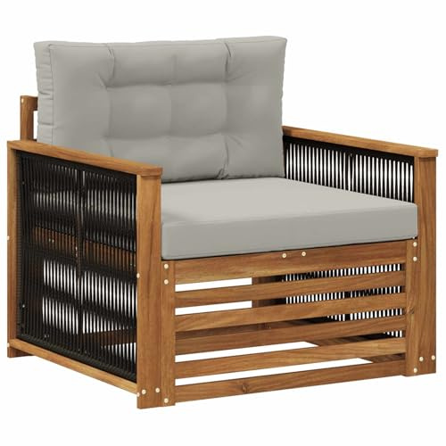 vidaXL Outdoor Mittelsofa Natur, Gartenmöbel, modernes Outdoor-Sofa, modulare Lounge, Elegante Terrassen-Sitze