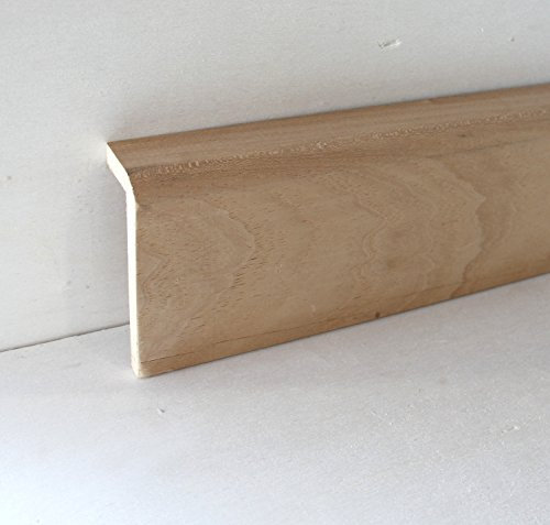 Hobby Legno - Battiscopa Copritubo Massello In Legno Di Ayous Non Verniciato mm. 92X38X3000 (Prezzo Per ml. 6) completo di listello per sostegno spessore. Made in Italy.