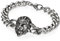 Flongo Edelstahl Armband Armreif Link Handgelenk Panzerkette Kette Silber Löwe Kopf Löwenkopf Motorradfahrer Biker Rock Rocker Herren Accessoires