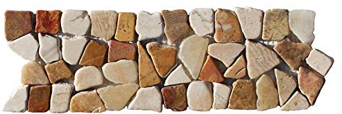 BO-335 Marmor Mosaikfliesen Bordüre Bruchstein Fliesen Lager Verkauf Stein-mosaik Herne NRW Naturstein-Badezimmer