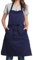 BIGHAS Verstellbare Schürze mit Tasche, Extra Lange Bänder für Damen und Herren, 18 Farben, für Koch, Küche, Zuhause, Restaurant, Cafe, Kochen, Backen, Gartenarbeit (Marine)