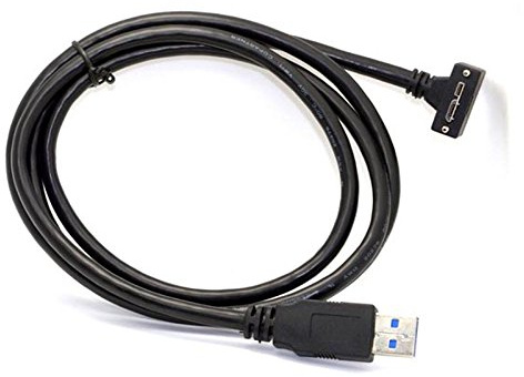 System-S USB 3.0 A (Male) zu Micro USB 3.0 (Male) Abwärts Gewinkelt 90 Grad Winkel 120cm High Speed Datenkabel Ladekabel mit Feststellschraube für Nikon D800 D800E D810