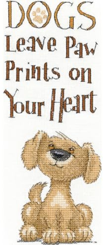 Heritage Crafts Cross Stitch Kit - Paw Prints,8 x 20.5cm