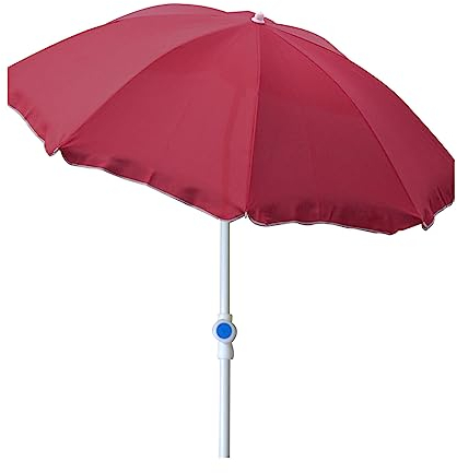 Mojawo Strandschirm Sonnenschirm Strand Schirm Sonnenschutz Gartenschirm Sonnenschutz knickbar Polyester rot Ø2m UV Schutz