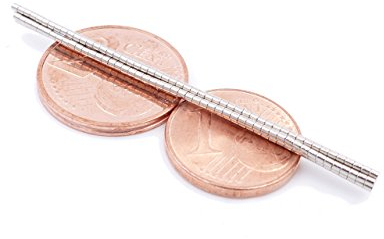 Brudazon | 25 Mini Scheiben-Magnete 1x1mm | N52 stärkste Stufe - Neodym-Magnete ultrastark | Power-Magnet für Modellbau, Foto, Whiteboard, Pinnwand, Kühlschrank, Basteln | Magnetscheibe extra stark