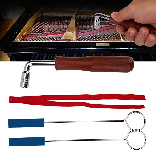 Klavier Tuning Sets,Professional Fixed Piano Tuning Tool Kit,Tuning Hammer Mute Schraubenschlüssel Hammer Griff-Set Werkzeuge und Fall,6 Stücke
