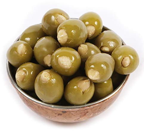 Dorri - Olives Stuffed Almond in Brine 1kg | Green Olives, Greek Olives, Gourmet Appetiser, Mediterranean Flavour, Premium Whole Almond Nuts, Healthy Party Snack (Available from 250g to 3kg)