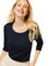 Street One Damen A317588 Basic T-Shirt mit 3/4 Arm, Deep Blue, 42