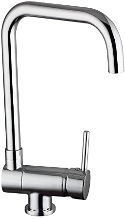 Kibath L483561 Grifo Monomando de Cocina ABATIBLE 180º de caño Alto y orientable, para fregaderos con Poco Espacio o Ventanas Cerca. Fabricado en latón Acabados en Cromo Brillo. Repuestos garantizados