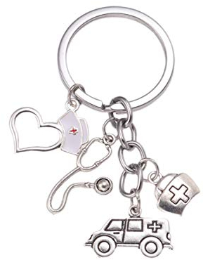 Amosfun Medizinischer SchlüSselanhäNger Aus Zinklegierung - Ambulanz Design FüR ÄRzte, Krankenschwestern Und RettungssanitäTer, Ideales Präsent
