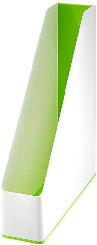 Leitz Stehsammler A4, 4er Pack, Zweifarbiges Design, Weiß/Grün, Duo Colour, WOW, 53621054