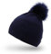 AnJuHoPa Warme Strickmütze mit Kristallverzierung - Elegantes Winter Mütze für Damen in Dunkelmarine