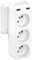 LENCENT Prise USB Secteur Multiple, 5 en 1 Chargeur Multiprises avec 3 Sortie AC 16A, 4000W et 2 Ports USB, Murale Electrique Idéal pour Chambre Bureau Domicile