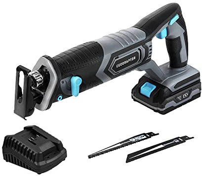 Cecotec Sierra de Sable sin Cables CecoRaptor Perfect Quick&Cut 2020 Advance. Batería 20V y 2000 mAh, Frecuencia de Oscilación 3000spm, Profundidad Corte 100mm Madera, 10mm Aluminio, 8mm metal