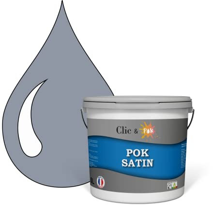 POK SATIN : Peinture Satin Lessivable Gris Violine 50m² - 5L