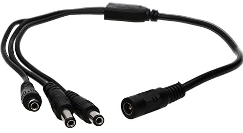 kenable DC Power Splitter 3 way Adapter 2.1mm CCTV 12V PSU to 3 Camera Cable