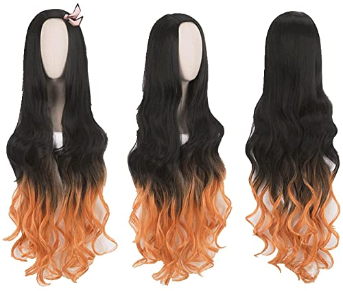 Wig For Wigs Tanjirou Nezuko Kamado Wigs Kimetsu no Yaiba Cosplay Wigs Zenitsu Agatsuma Golden Hair Inosuke Hashibira Blue NezukoKamado