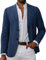 Grace Karin Lässiger Blazer für Herren, Anzugjacke, 2 Knöpfe, leicht, Sakko, Denim Blau, XL