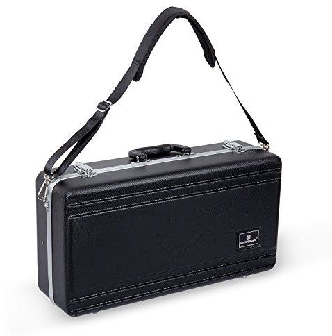 Crossrock Custodia Rigida in ABS per Tromba Sib | Finitura Nera Opaca (Black), Interno in Velluto Blu, Tracolla Rimovibile – Forma Rettangolare Protettiva