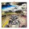 KUSTOM ART Bild im Vintage-Stil, Harley Davidson Druck auf Holz, 23 x 23 cm.