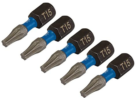 Draper 05492 TX-Star Impact Screwdriver Bits, T15 x 25mm (Pack of 5)