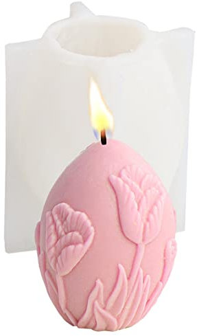 LINGJIONG Kerzenformen aus Silikon für Osterdekorationen, Trompeten-Blumen-Ei-Seifenform für Süßigkeiten, Seifenformen, DIY-Aromatherapie-Kerzen, Kunst, Handwerk für Ostergeschenke