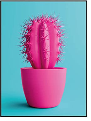 Poster cactus natura paesaggi quadri moderni decorazioni da parete per arredo 30x40 DIN A3 SENZA CORNICE (cactus fucsia)