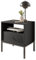 Stella Trading Nachttisch mit Metallgestell, Graphit - Moderner Nachtschrank mit Schublade und offenem Ablagefach - 54 x 57 x 39 cm (B/H/T)