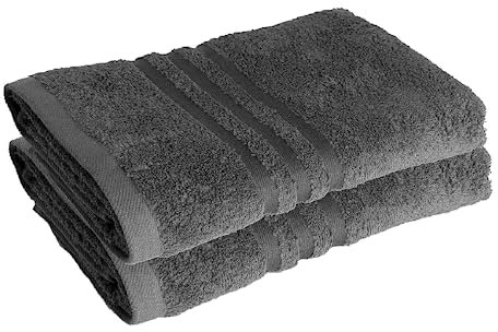 Diamond Tex Hand Towel Set Pack of 2 and 4 | Premium 100% Egyptian Cotton | 50 x 80 cm, 500 GSM | Fluffy Hand Towels Super Soft Hotel Quality Gym Spa Luxury Towels (Charcoal Grey, 2)