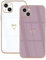Lonrapa 2 Stück iPhone 13 Handyhülle Süße Herz Muster Motiv Hülle für Mädchen Frauen Farbe Galvanisierte Weich TPU Bumper Silikon Stoßfest Schutzhülle iPhone 13 6,1 Phone Case Cover - Weiß & Lila