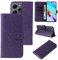 LBH Handy Hülle für Xiaomi Redmi 12 Case Handytasche Schmetterling Blumen Flower Standfunktion Schutzhülle Magnet Rundum Schutz 360 Grad Flipcase Cover Violett