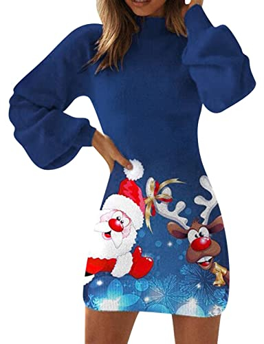 Didadihu Weihnachts Kleid Damen Rentier Strick Weihnachten Pullover Familien XXXL Schlafanzug Lustige Sweatshirt Hässliche Stitch Weihnachtspulli Weihnachtstshirt Weihnachtssweater