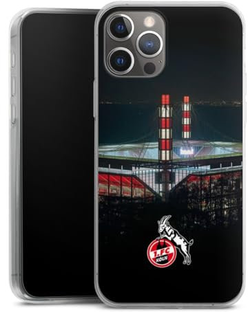 Slim Case extra dünn kompatibel mit Apple iPhone 12 Pro Silikon Handyhülle transparent Hülle 1. FC Köln Stadion Offizielles Lizenzprodukt