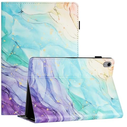 LSPCASA Carcasa para iPad 2022 10.9 Pulgada/iPad 10th Generation PU+TPU Material Funda iPad 10 Generación con Ranuras para Tarjetas Funda iPad 10.9 Pintura al óleo