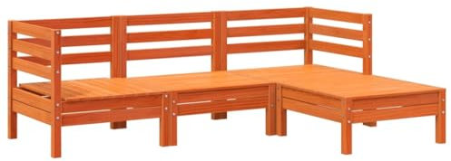 vidaXL Gartensofa 3-Sitzer, Outdoor Sofa mit Latten-Design, Gartencouch Modular, Gartenmöbel Gartengarnitur Sitzgruppe, Massivholz Kiefer