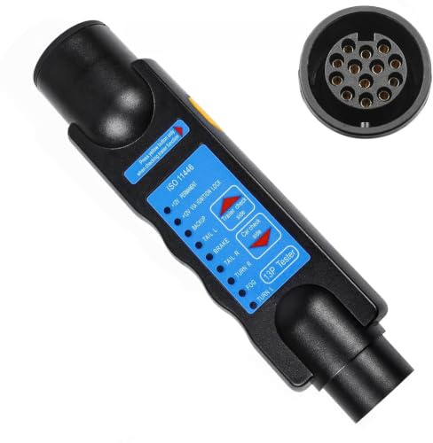 Yinaolan 13-poliger Anhänger-Steckdosen-Tester, 12 V 13-poliger Anhänger-Lichttester Diagnose-Tester für Anhänger-Verkabelung Schaltkreis-Diagnosetester Werkzeug für Wohnwagen Wohnmobil LKW Traktor