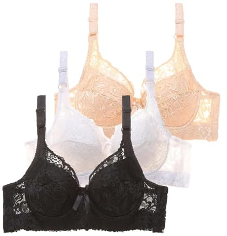 Sport-BHS für Damen - BH Große Brüste Starker Comfort Push Up Gepolstert BH Push Up Bügelloser Bralette Invisible Support Bra Multipack BH Soft Klassische Outdoor Bra