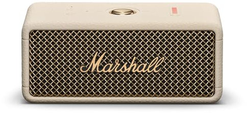 Marshall Emberton III - Altavoz Bluetooth portátil compacto con más de 32 horas de reproducción, (sonido de 360°), resistente al polvo y al agua (IP67), color crema.