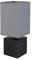 Globo Tischleuchte Nachttischleuchte Beistelllampe modern Schirmleuchte schwarz, Schreibtischlampe Holz Würfel, Textil anthrazit, 1x E27 Fassung, LxBxH 12x12x30 cm