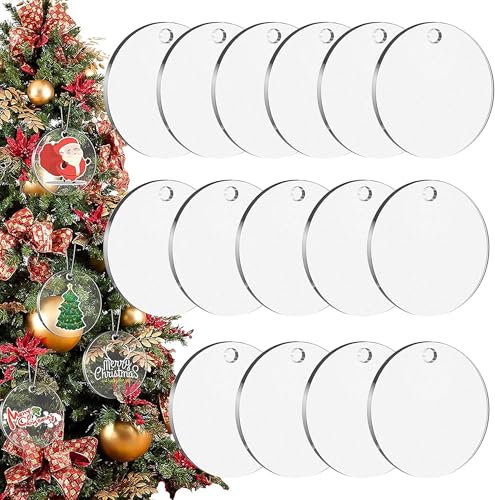 Acrylscheibe Rund mit Loch, 15 Stück Klare Acrylplatten, 10cm Rund Klare Acrylplatte 2mm Dick Acrylscheiben Acrylplatte Transparent für DIY Handwerk Bilderrahmen Malerei Partyschilder Display