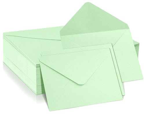 Romon Briefumschläge, 50 Stück Kraftpapier Umschläge 120 g/m² Kuvert Kleine Briefumschläge Briefkuvert Briefhülle Envelopes Geburtstagskarten für Einladung Hochzeitseinladungen Weihnachtskarten