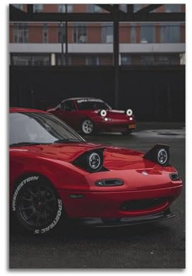 GTTHOK JDM Auto-Poster, MX5, Miata, Rennwagen, Sportwagen, Supercar, dekoratives Gemälde, Leinwand-Kunstbild, 30 x 45 cm